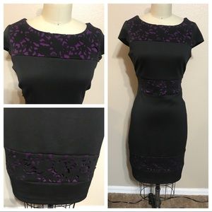 Black and purple laser cut dress